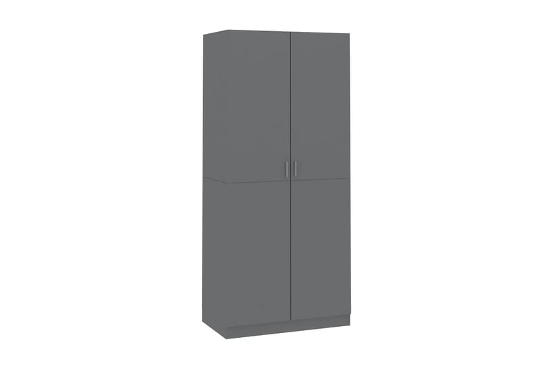 Garderob grå högglans 90x52x200 cm spånskiva - Grå - Förvaring - Sko- & klädförvaring - Garderober & garderobssystem