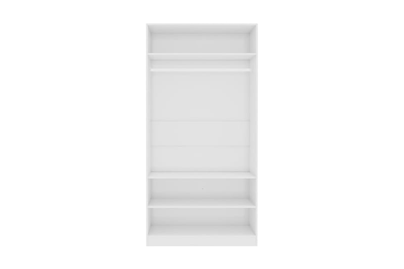 Garderob högglans vit 100x50x200 cm spånskiva - Vit - Förvaring - Sko- & klädförvaring - Garderober & garderobssystem