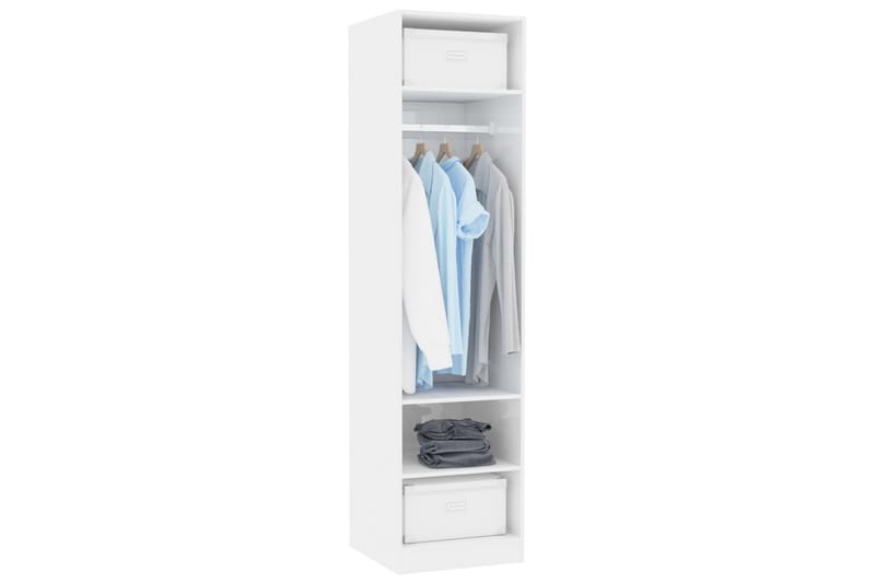 Garderob högglans vit 50x50x200 cm spånskiva - Vit - Förvaring - Sko- & klädförvaring - Garderober & garderobssystem
