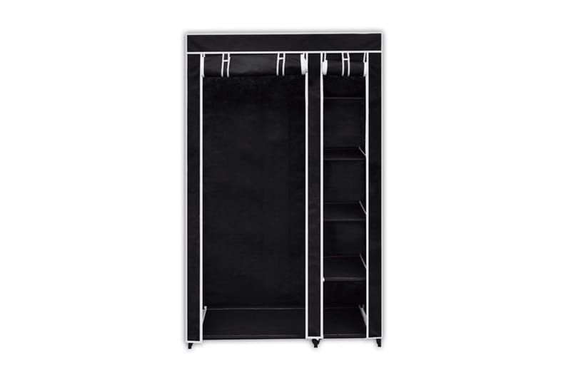 Garderob hopfällbar 110x45x175 cm svart - Svart - Förvaring - Sko- & klädförvaring - Garderober & garderobssystem