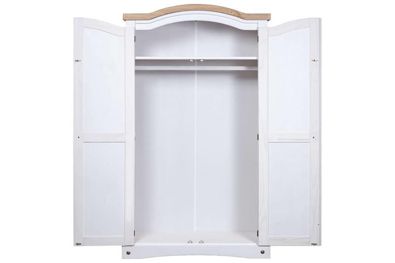 Garderob i mexikansk coronastil furu 2 dörrar vit - Vit - Garderober & garderobssystem