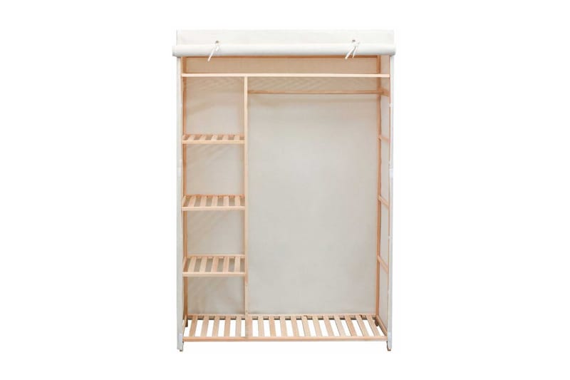 Garderob i tyg och furu 110x40x170 cm - Vit - Förvaring - Sko- & klädförvaring - Garderober & garderobssystem