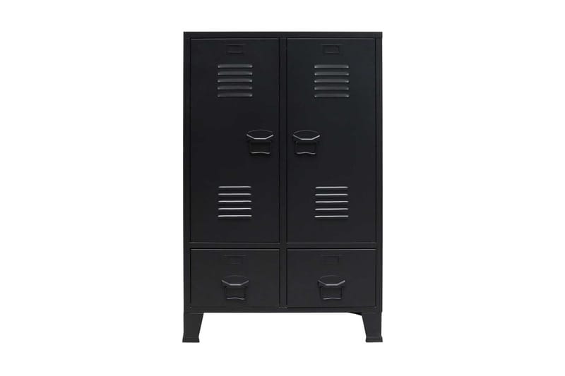 Garderob industriell stil metall 67x35x107 cm svart - Svart - Förvaring - Sko- & klädförvaring - Garderober & garderobssystem