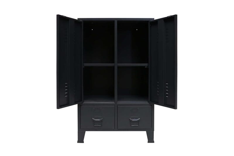 Garderob industriell stil metall 67x35x107 cm svart - Svart - Förvaring - Sko- & klädförvaring - Garderober & garderobssystem