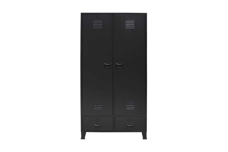 Garderob industriell stil metall 90x40x180 cm svart - Svart - Förvaring - Sko- & klädförvaring - Garderober & garderobssystem