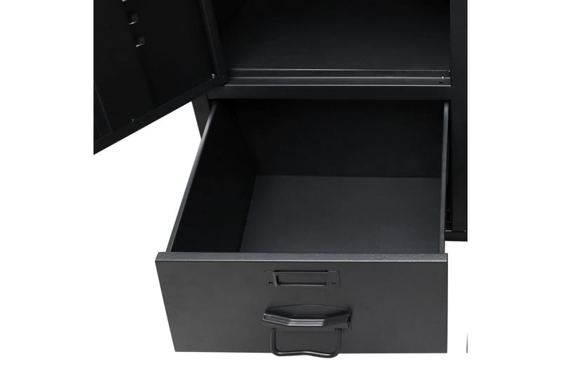 Garderob industriell stil metall 90x40x180 cm svart - Svart - Förvaring - Sko- & klädförvaring - Garderober & garderobssystem
