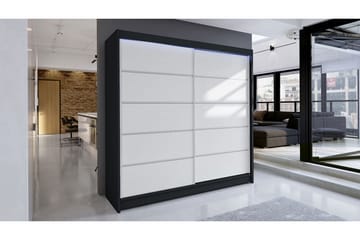 Garderob + LED - Svart|Vit - Förvaring - Sko- & klädförvaring - Garderober & garderobssystem