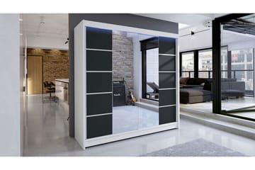 Garderob + LED - Vit|Svart - Förvaring - Sko- & klädförvaring - Garderober & garderobssystem
