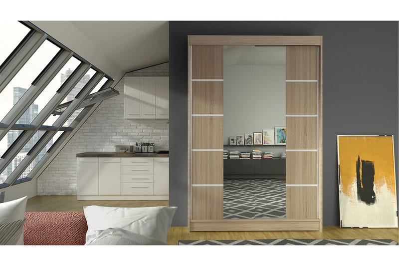 Garderob Lino LED-belysning - Ek - Förvaring - Sko- & klädförvaring - Garderober & garderobssystem