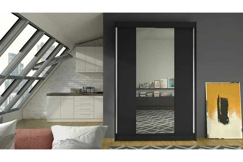 Garderob Lino LED-belysning - Svart - Förvaring - Sko- & klädförvaring - Garderober & garderobssystem