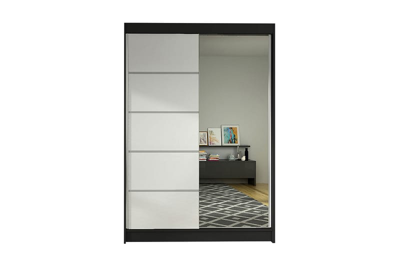 Garderob Lino LED-belysning - Svart/Vit - Förvaring - Sko- & klädförvaring - Garderober & garderobssystem