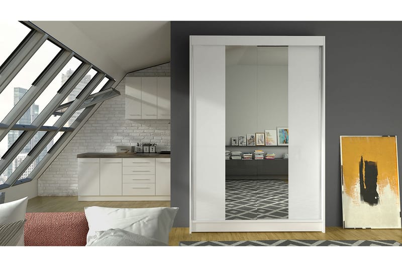 Garderob Lino LED-belysning - Vit - Förvaring - Sko- & klädförvaring - Garderober & garderobssystem