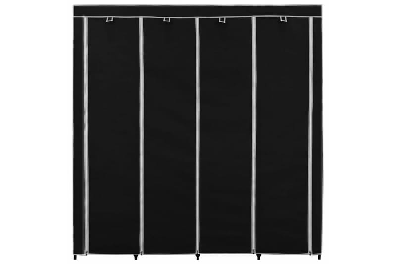 Garderob med 4 fack svart 175x45x170 cm - Svart - Förvaring - Sko- & klädförvaring - Garderober & garderobssystem
