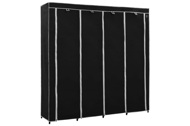 Garderob med 4 fack svart 175x45x170 cm - Svart - Förvaring - Sko- & klädförvaring - Garderober & garderobssystem