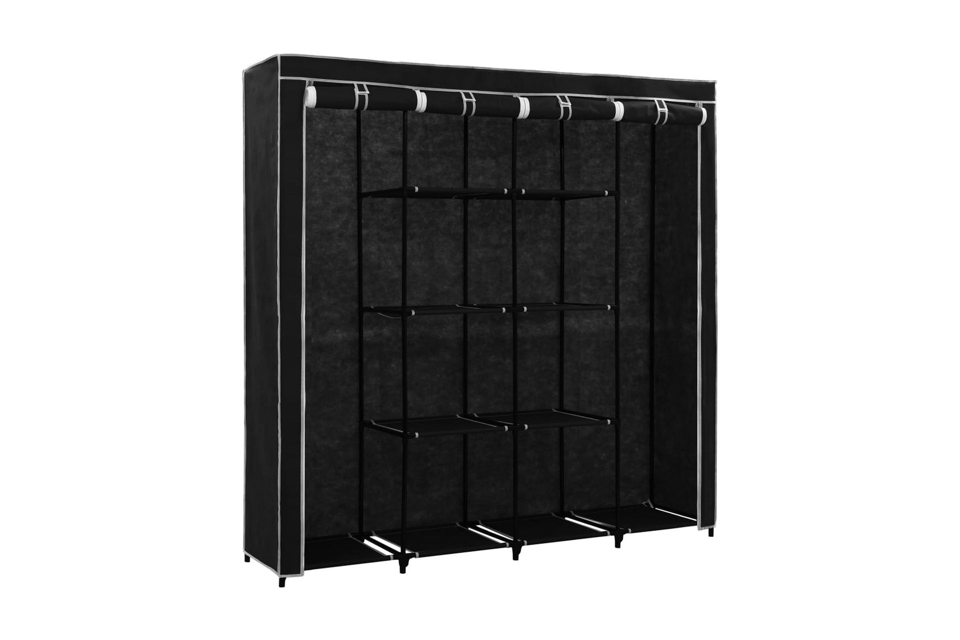 Garderob med 4 fack svart 175x45x170 cm - Förvaring - Furniturebox