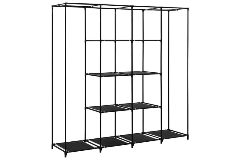 Garderob med 4 fack svart 175x45x170 cm - Svart - Förvaring - Sko- & klädförvaring - Garderober & garderobssystem