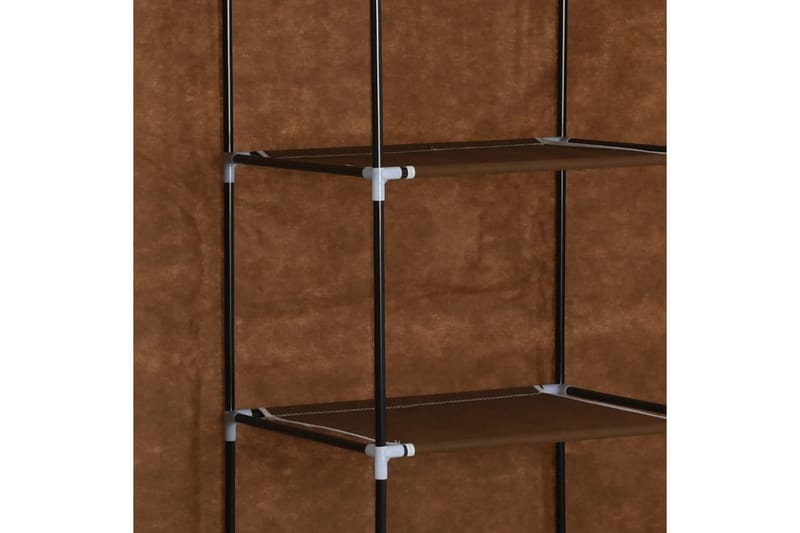 Garderob med fack och stänger brun 150x45x175 cm tyg - Brun - Garderober & garderobssystem