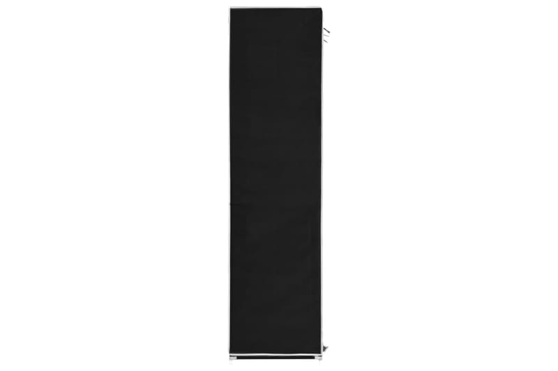 Garderob med fack och stänger svart 150x45x175 cm tyg - Svart - Förvaring - Sko- & klädförvaring - Garderober & garderobssystem