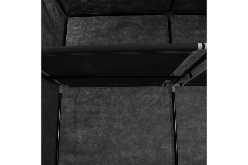 Garderob med fack och stänger svart 150x45x175 cm tyg - Svart - Garderober & garderobssystem