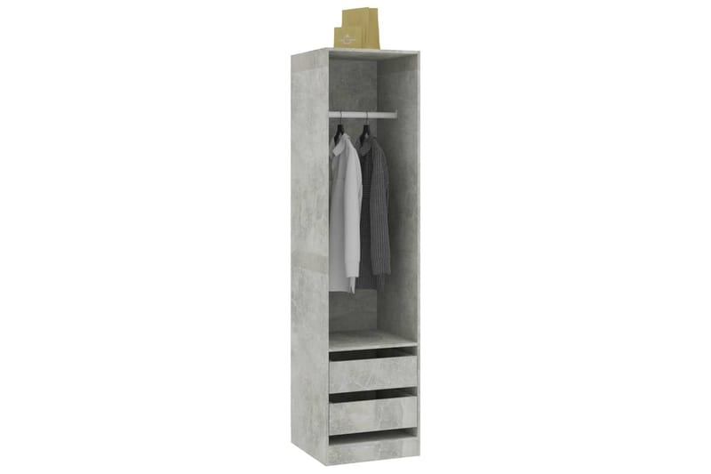 Garderob med lådor betonggrå 50x50x200 cm spånskiva - Grå - Garderober & garderobssystem