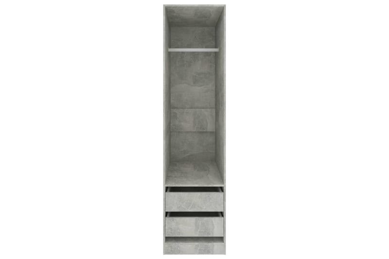 Garderob med lådor betonggrå 50x50x200 cm spånskiva - Grå - Förvaring - Sko- & klädförvaring - Garderober & garderobssystem