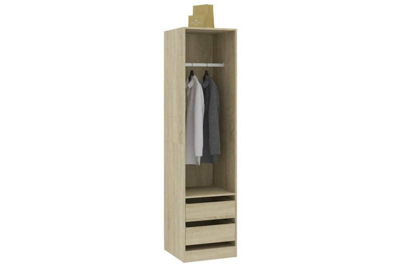 Garderob med lådor sonoma-ek 50x50x200 cm spånskiva - Ek - Förvaring - Sko- & klädförvaring - Garderober & garderobssystem