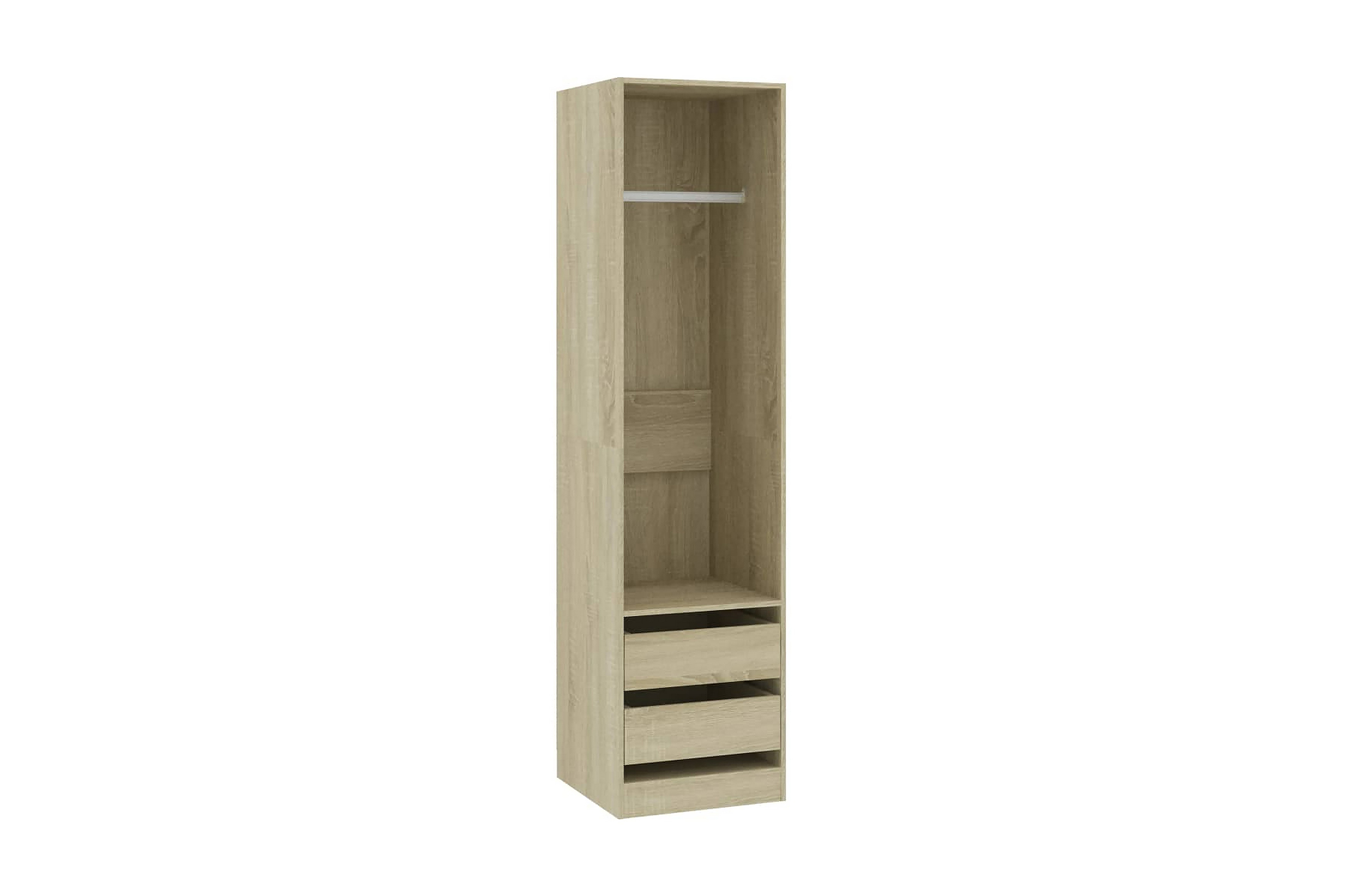 Garderob med lådor sonoma-ek 50x50x200 cm spånskiva – Ek