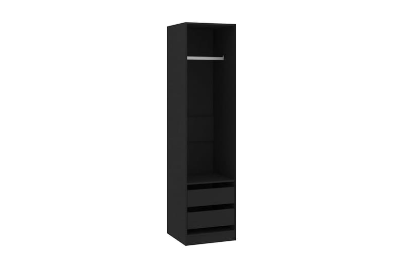 Garderob med lådor svart 50x50x200 cm spånskiva - Svart - Garderober & garderobssystem