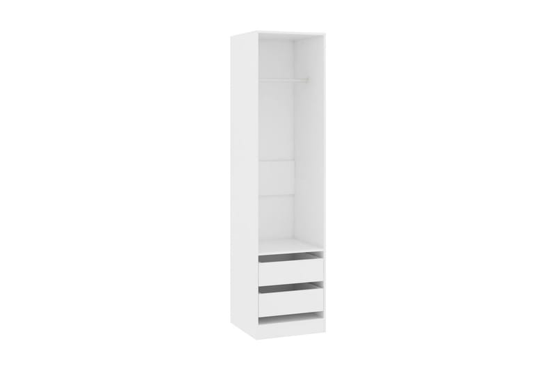 Garderob med lådor vit 50x50x200 cm spånskiva - Vit - Förvaring - Sko- & klädförvaring - Garderober & garderobssystem