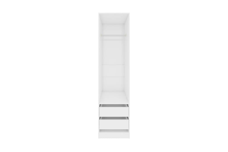 Garderob med lådor vit högglans 50x50x200 cm spånskiva - Vit - Förvaring - Sko- & klädförvaring - Garderober & garderobssystem