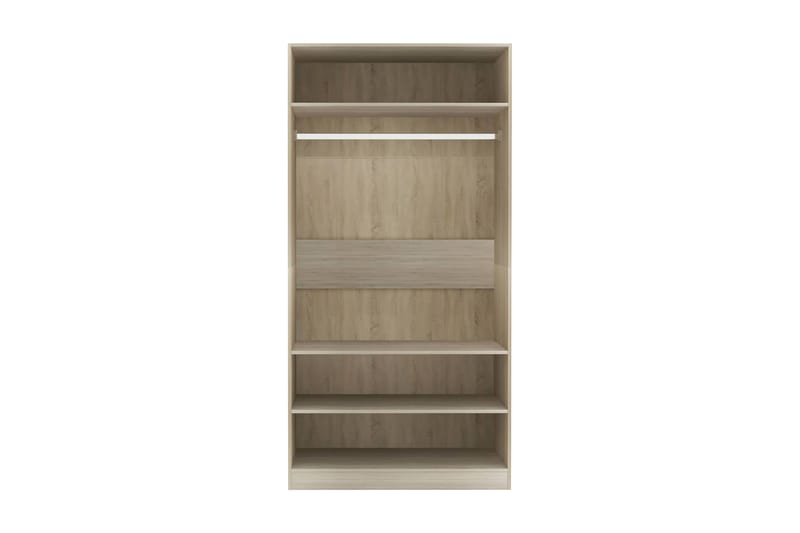 Garderob sonoma-ek 100x50x200 cm spånskiva - Brun - Förvaring - Sko- & klädförvaring - Garderober & garderobssystem