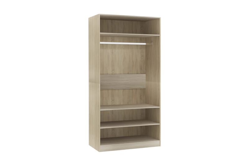 Garderob sonoma-ek 100x50x200 cm spånskiva - Brun - Förvaring - Sko- & klädförvaring - Garderober & garderobssystem