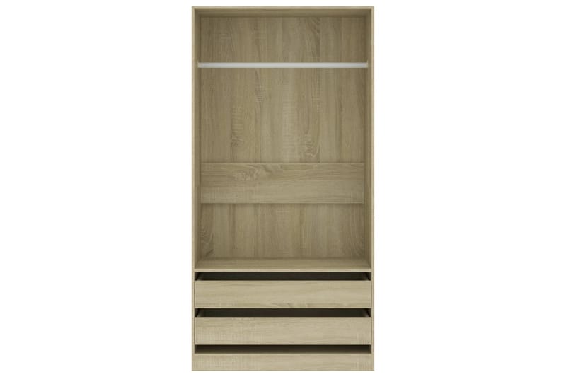 Garderob sonoma-ek 100x50x200 cm spånskiva - Brun - Förvaring - Sko- & klädförvaring - Garderober & garderobssystem