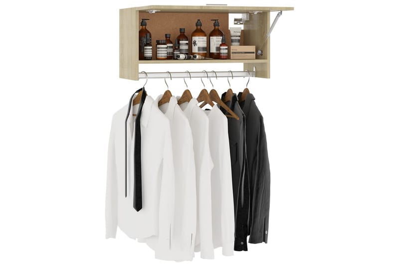 Garderob sonoma-ek 70x32,5x35 cm spånskiva - Brun - Förvaring - Sko- & klädförvaring - Garderober & garderobssystem