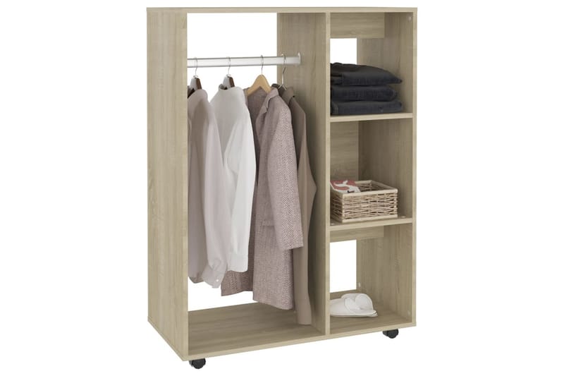 Garderob sonoma-ek 80x40x110 cm spånskiva - Brun - Förvaring - Sko- & klädförvaring - Garderober & garderobssystem