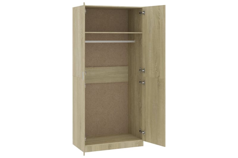 Garderob sonoma-ek 90x52x200 cm spånskiva - Brun - Förvaring - Sko- & klädförvaring - Garderober & garderobssystem