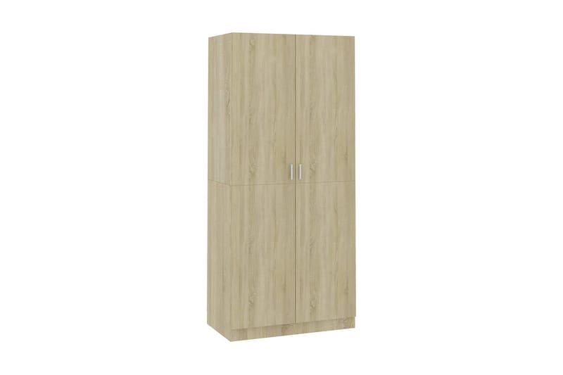 Garderob sonoma-ek 90x52x200 cm spånskiva - Brun - Förvaring - Sko- & klädförvaring - Garderober & garderobssystem