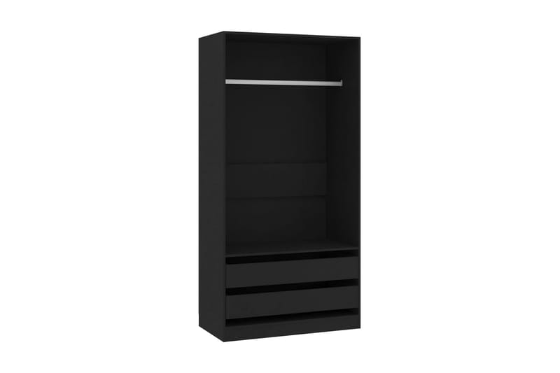 Garderob svart 100x50x200 cm spånskiva - Svart - Förvaring - Sko- & klädförvaring - Garderober & garderobssystem