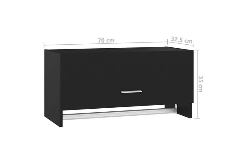 Garderob svart 70x32,5x35 cm spånskiva - Svart - Förvaring - Sko- & klädförvaring - Garderober & garderobssystem