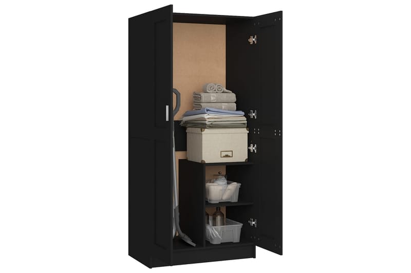 Garderob svart 82,5x51,5x180 cm spånskiva - Svart - Garderober & garderobssystem
