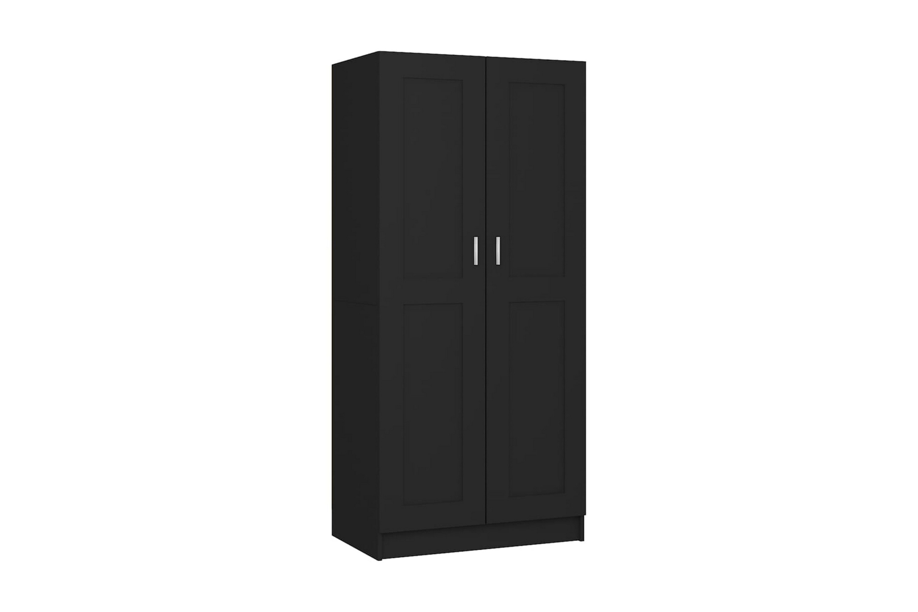 Garderob svart 82,5×51,5×180 cm spånskiva – Svart