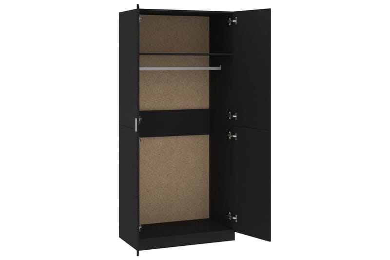 Garderob svart 90x52x200 cm spånskiva - Svart - Förvaring - Sko- & klädförvaring - Garderober & garderobssystem