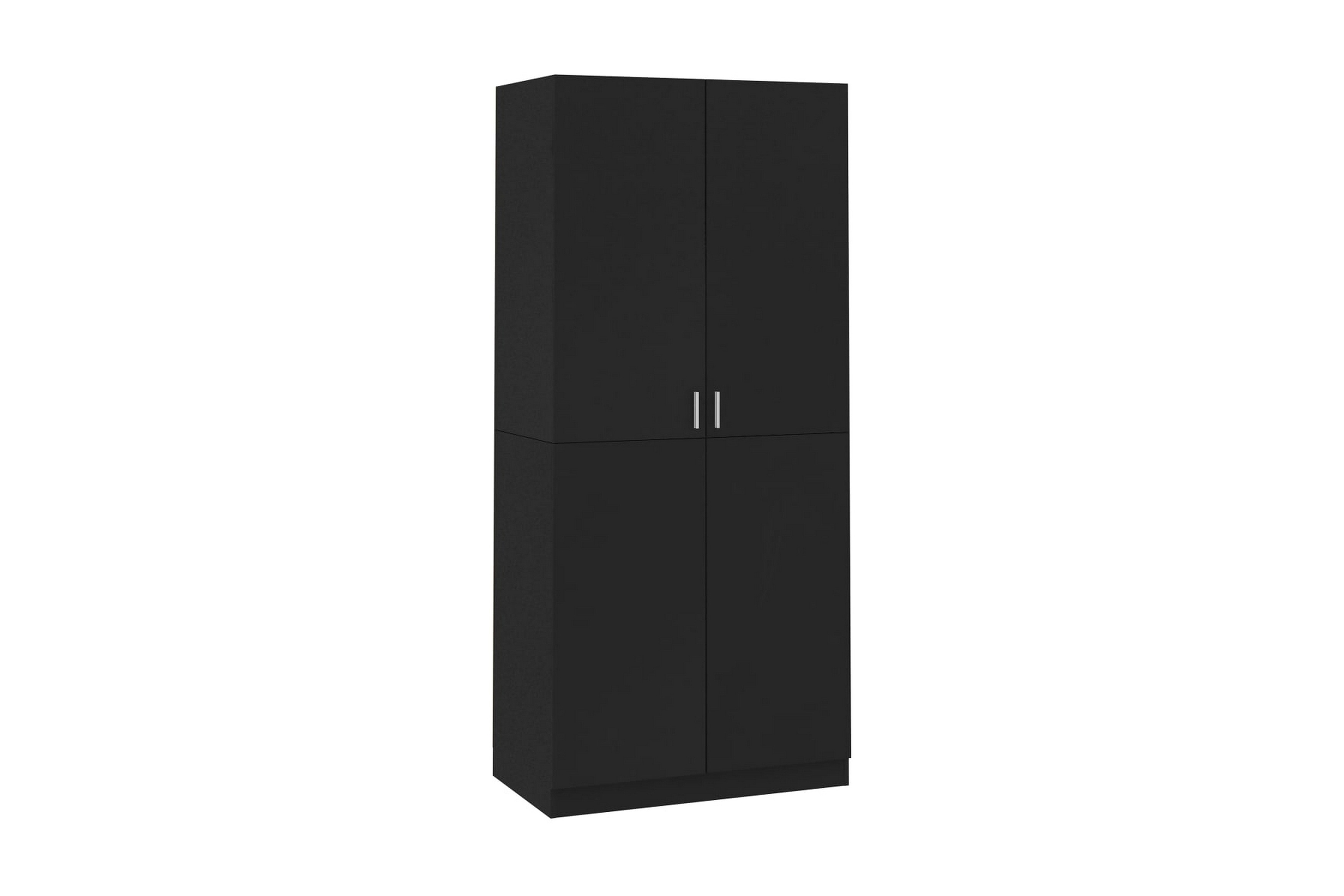 Garderob svart 90x52x200 cm spånskiva – Svart