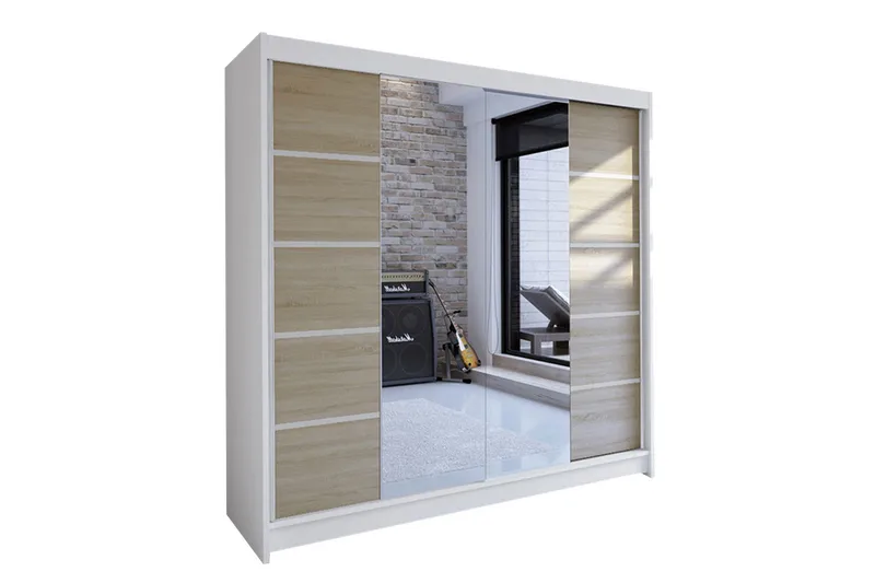 Garderob Talin - Vit/Ek - Förvaring - Sko- & klädförvaring - Garderober & garderobssystem