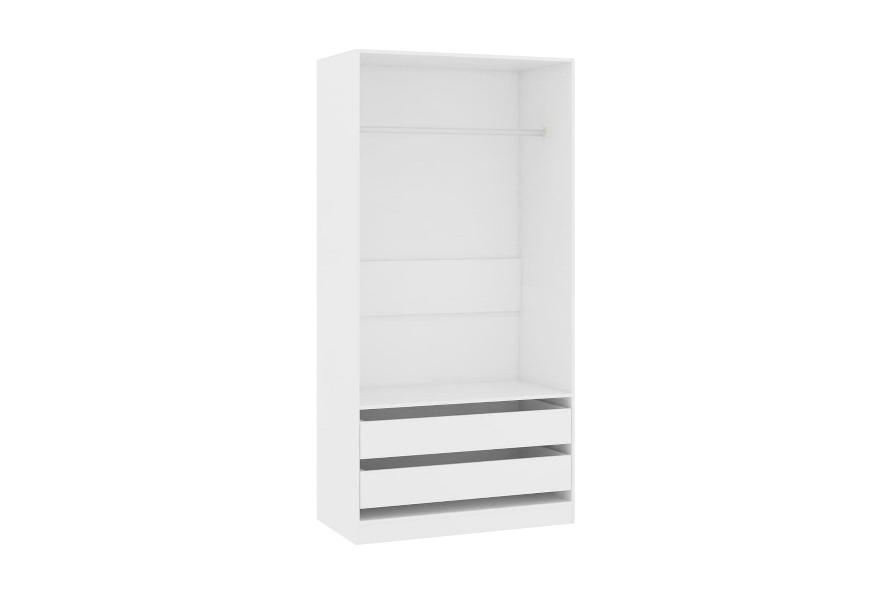 Garderob vit 100x50x200 cm spånskiva – Vit