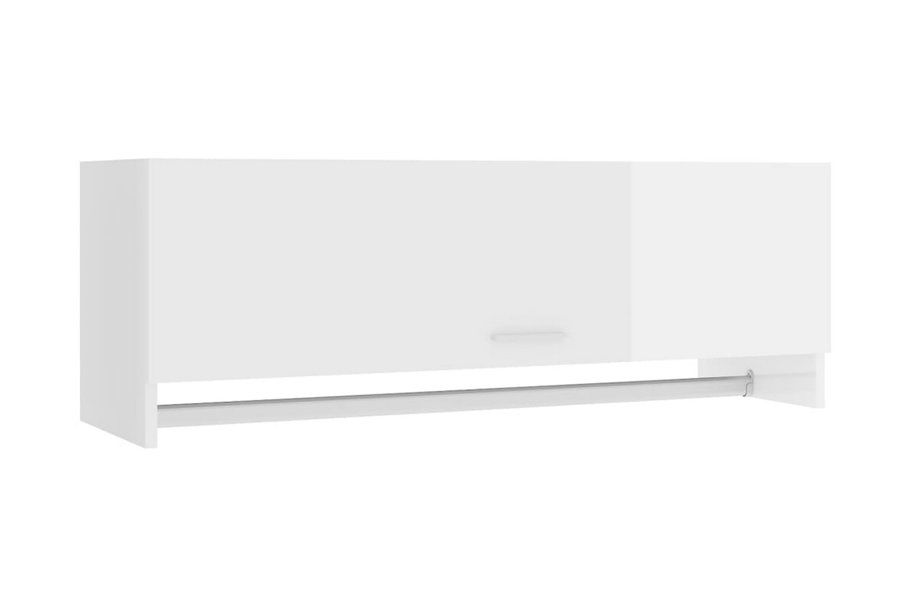 Garderob vit högglans 100×32,5×35 cm spånskiva – Vit högglans