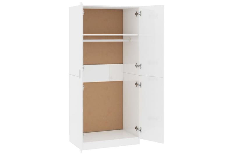 Garderob vit högglans 80x52x180 cm spånskiva - Vit högglans - Förvaring - Sko- & klädförvaring - Garderober & garderobssystem