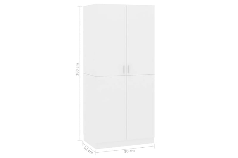 Garderob vit högglans 80x52x180 cm spånskiva - Vit högglans - Förvaring - Sko- & klädförvaring - Garderober & garderobssystem