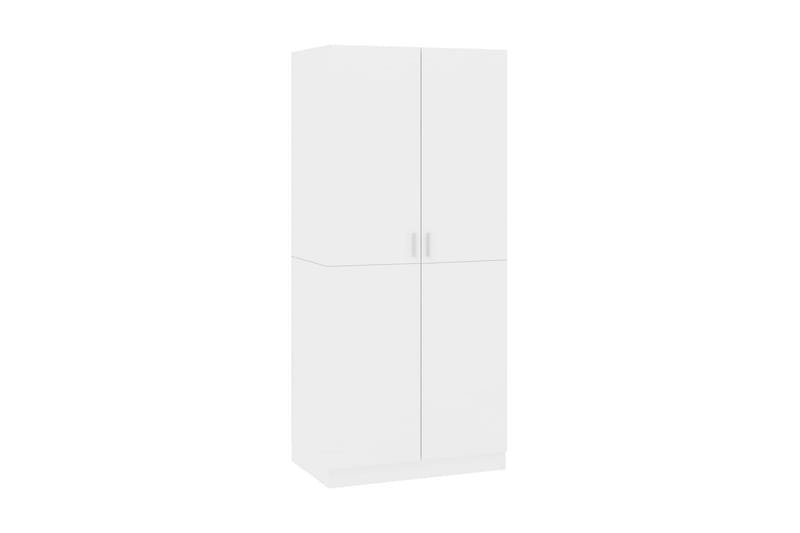 Garderob vit högglans 80x52x180 cm spånskiva - Vit högglans - Garderober & garderobssystem