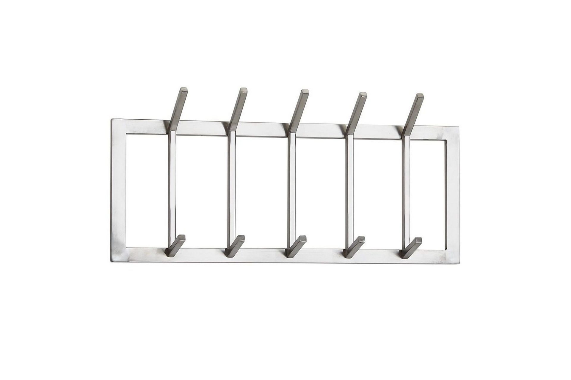 kapprum wohnling väggmonterad klädhängare med 5 metallkrokar, matt polerad -